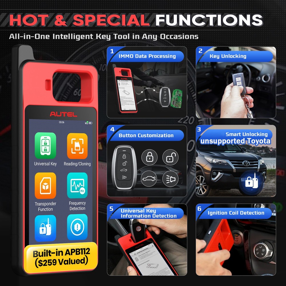 Autel MaxiIM KM100X KM100 IMMO Key Programming Diagnostic Scanner Tool Auto VIN