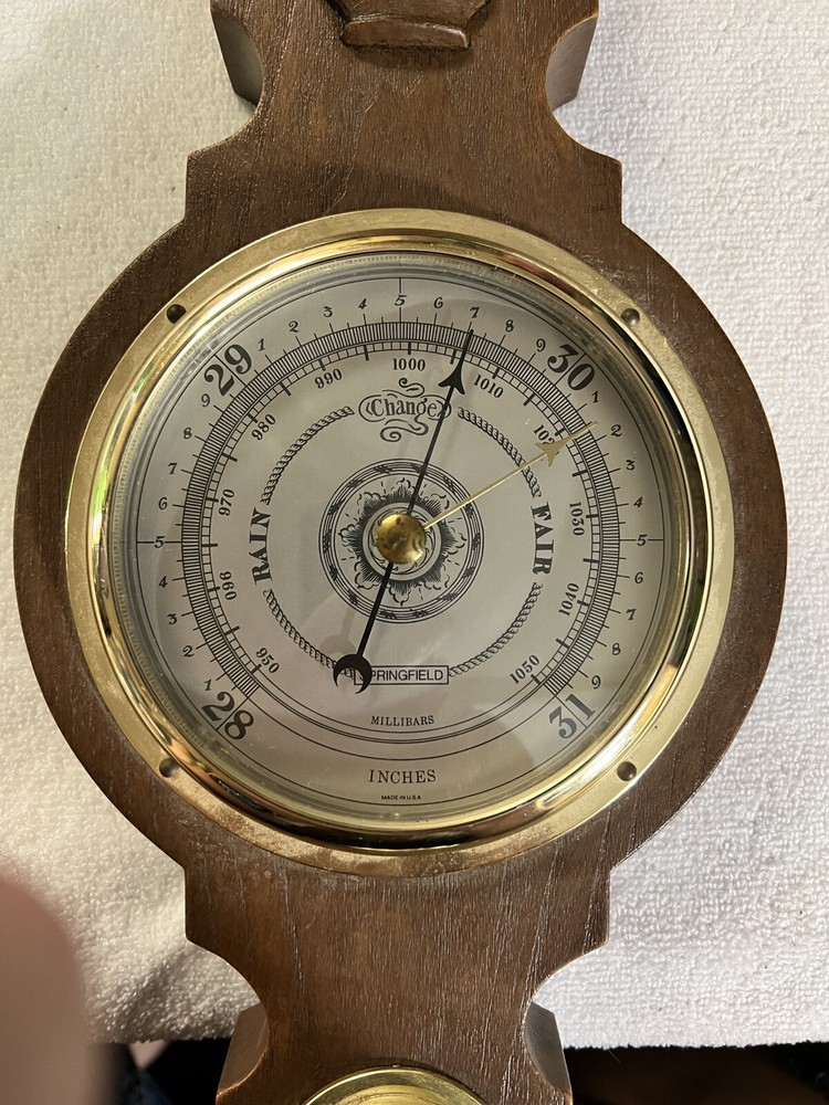 Vintage Springfield Banjo Barometer, Thermometer and Hygrometer