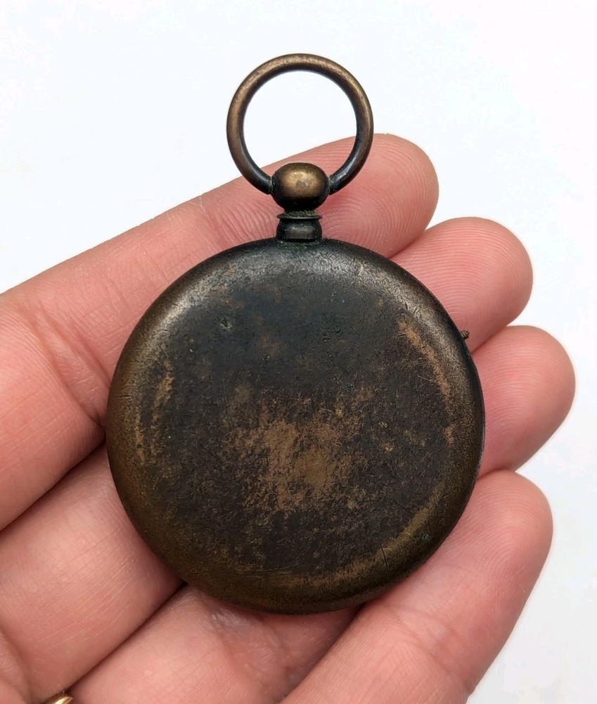 Vintage Pocket Compass Floating Dial Brass Case *Read*