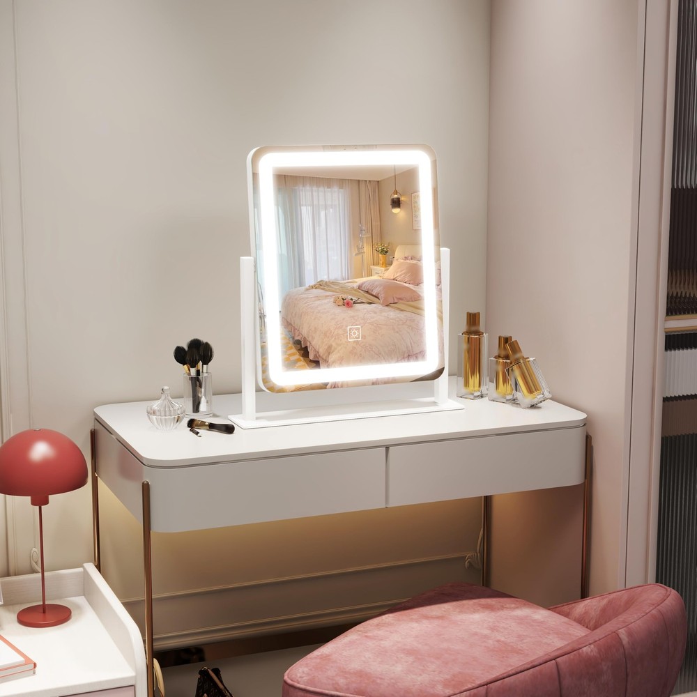 Vanity Mirror with Lights, 12.6"×15" LED Makeup Mirror, Lighted Makeup Mirror...