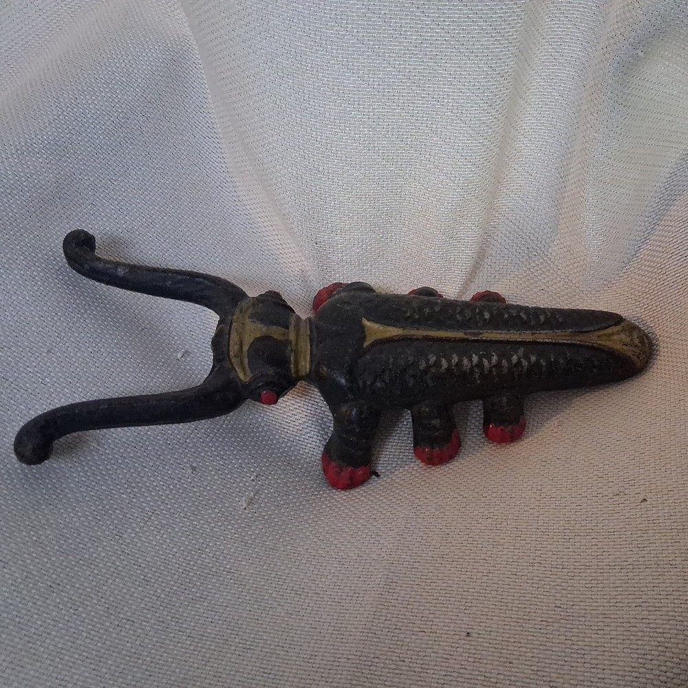 Boot Jack painted polychrome Cast Iron Bug Insect Daniel Brevete Paris France