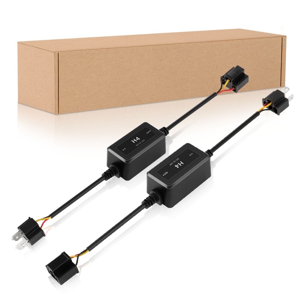 Pair H4 9003 LED Headlight Canbus Load Resistor Decoder Error Free Anti Flicker