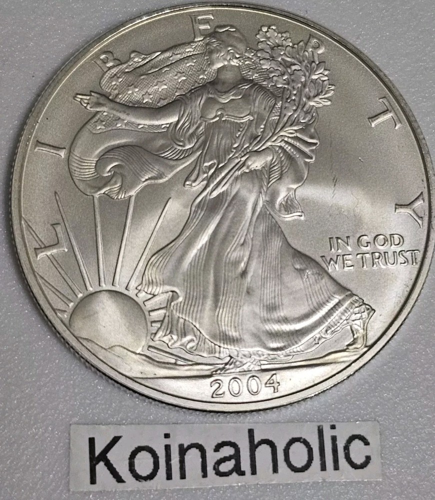 2004 $1 American Silver Eagle Better Back Date, Uncirculated, Fast Ship 🚢