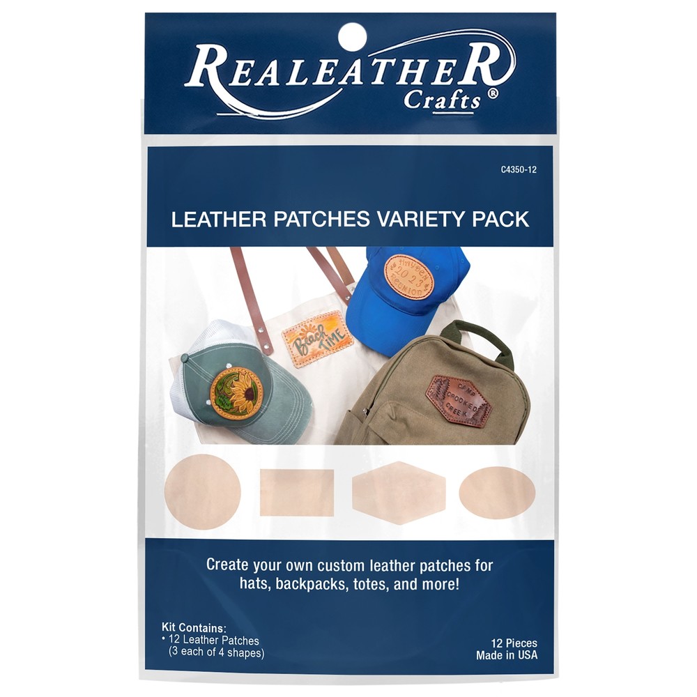 Realeather(R) Crafts Leather Patch Variety Pack 12/Pkg-