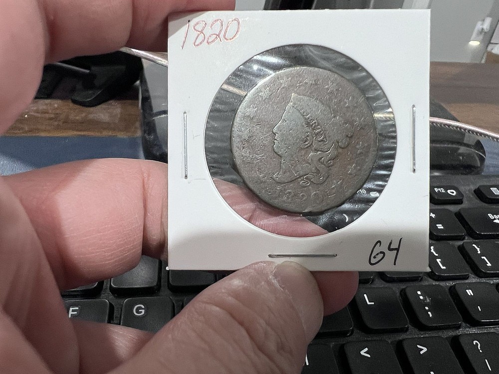 1820 1c Large Cent Coronet Head as Shown