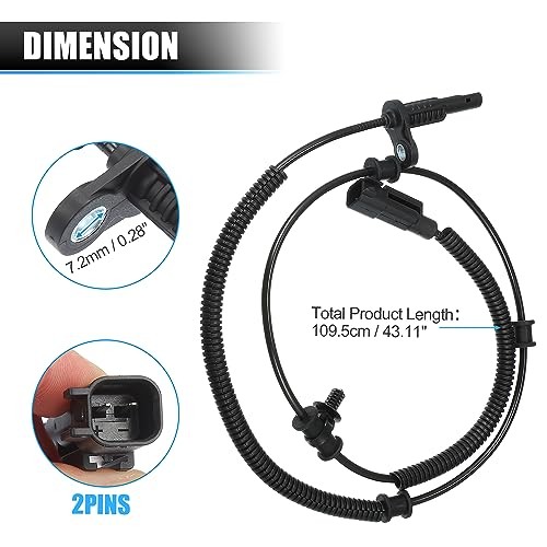 2pcs ABS Wheel Speed Sensor Rear Left Right Wheel ABS Brake Sensor for Ram
