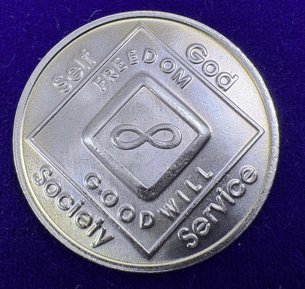 Old Style Narcotics Anonymous Infinity Medallion Chip Coin WSO 1991
