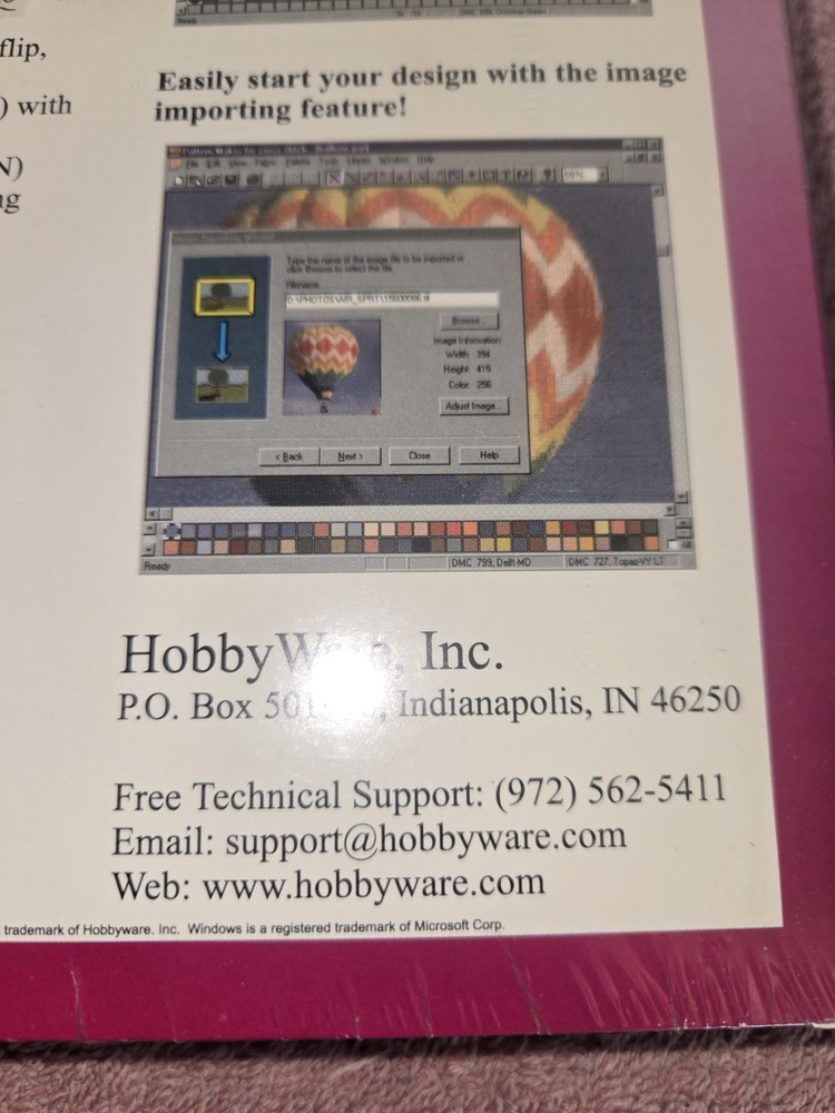 NEW HobbyWare Pattern Maker for Cross Stitch Version 3.0 Windows Program CD