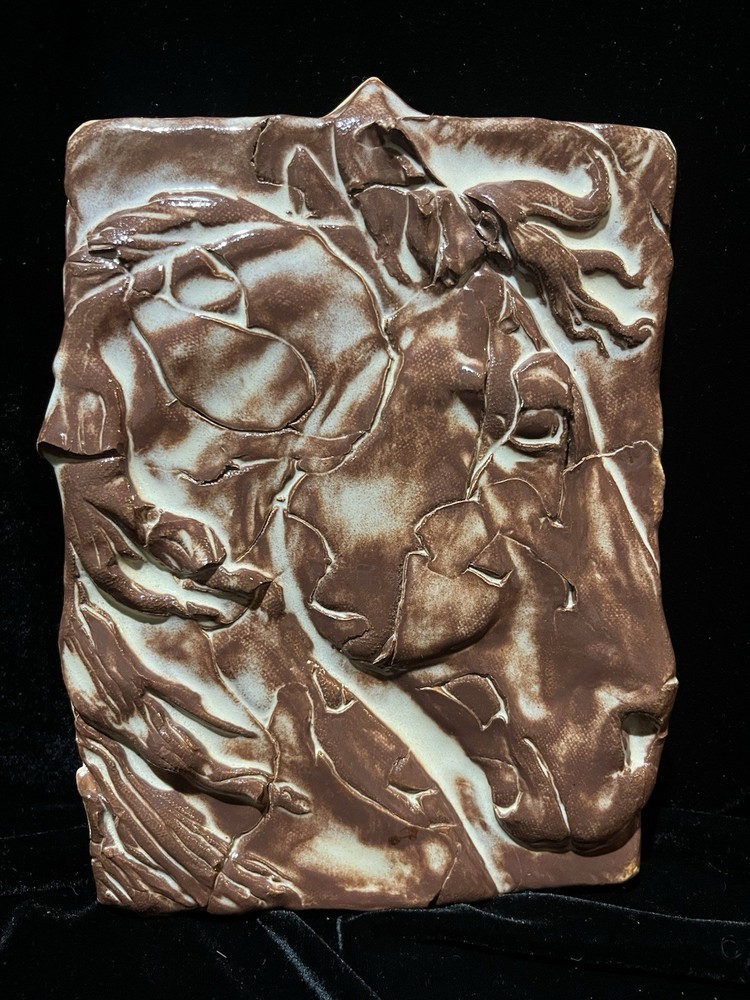 Hand Crafted Horse Head Pottery Wall Tile