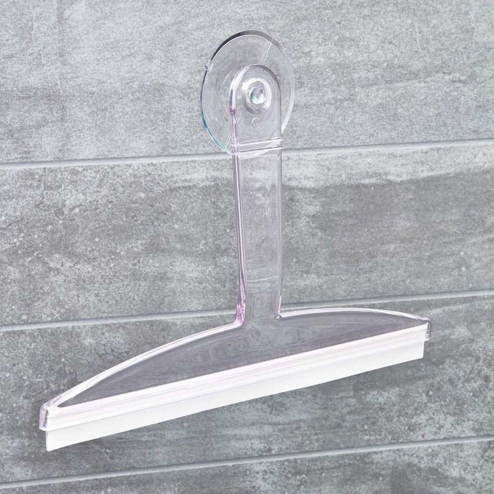 iDesign 22300 Plastic Suction Squeegee with Storage Hook Clear