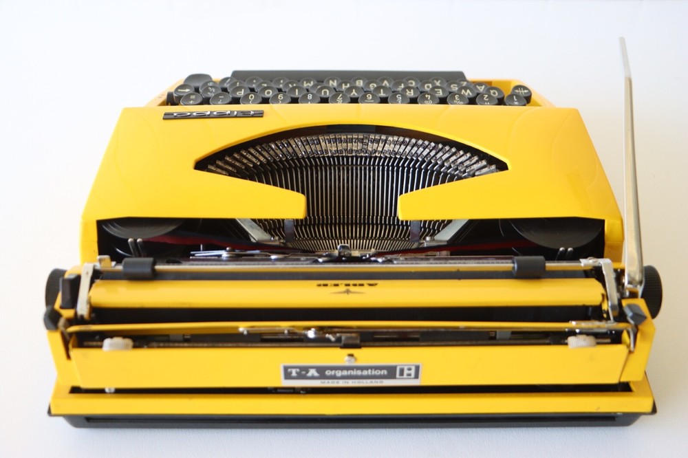 Bright Yellow Adler Manual Typewriter ***** Excellent Working Condition *****