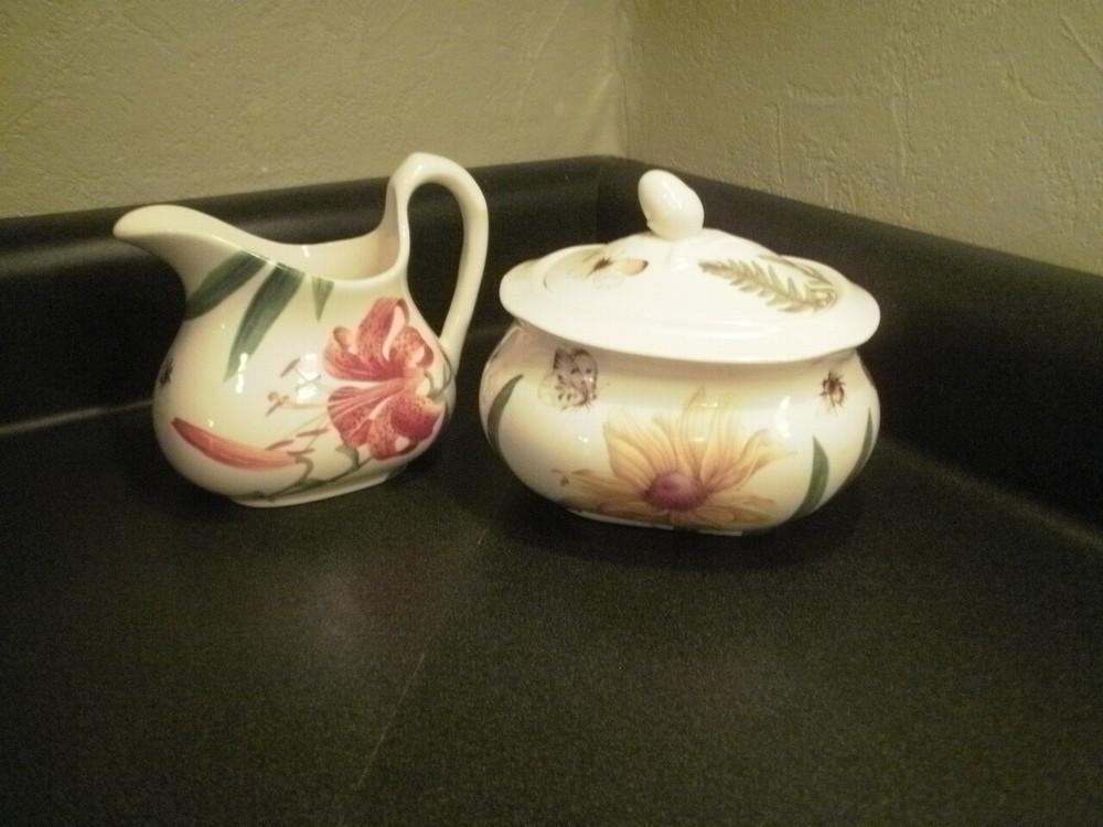 Spode Floral Haven Cream & Sugar