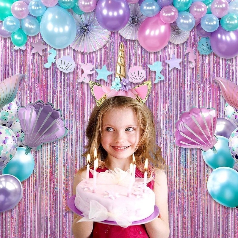 3 Pack Tinsel Curtains Party Decoration Eco-Friendly Backdrop Instant Setup New