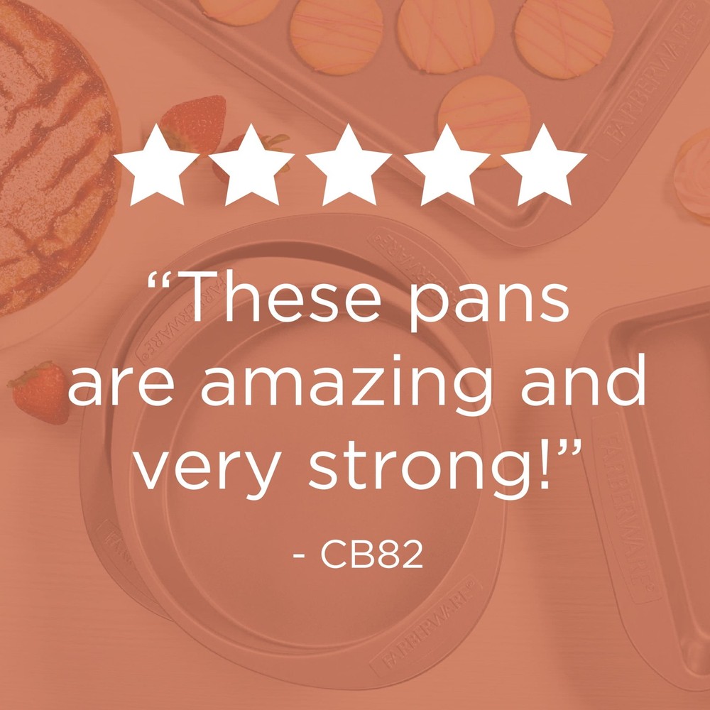 Farberware Nonstick Bakeware Cookie Pan and Cake Pan Set, 4-Piece, Gray