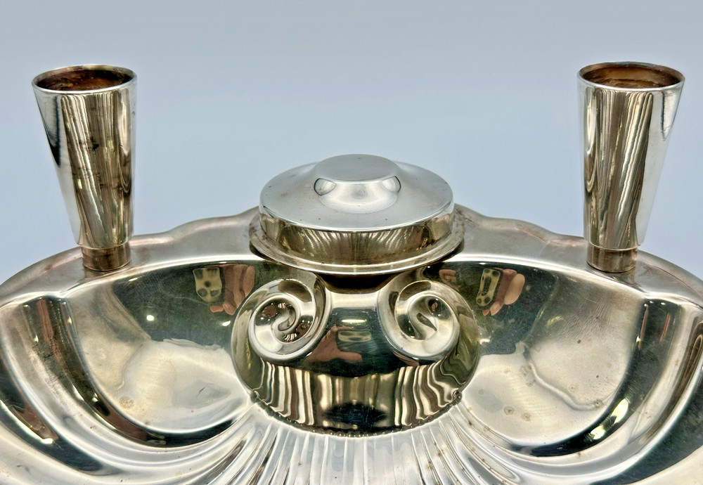 Vintage Starr Co. Silver Plate Shell Appetizer Serving Toothpick Holder Dish 11"