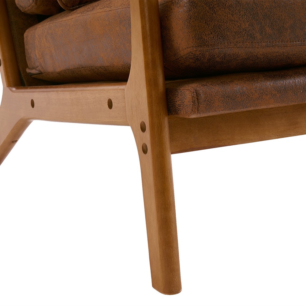 High Back Solid Wood Armrest Backrest Iron Frame Bronzing Cloth Leisure Chair