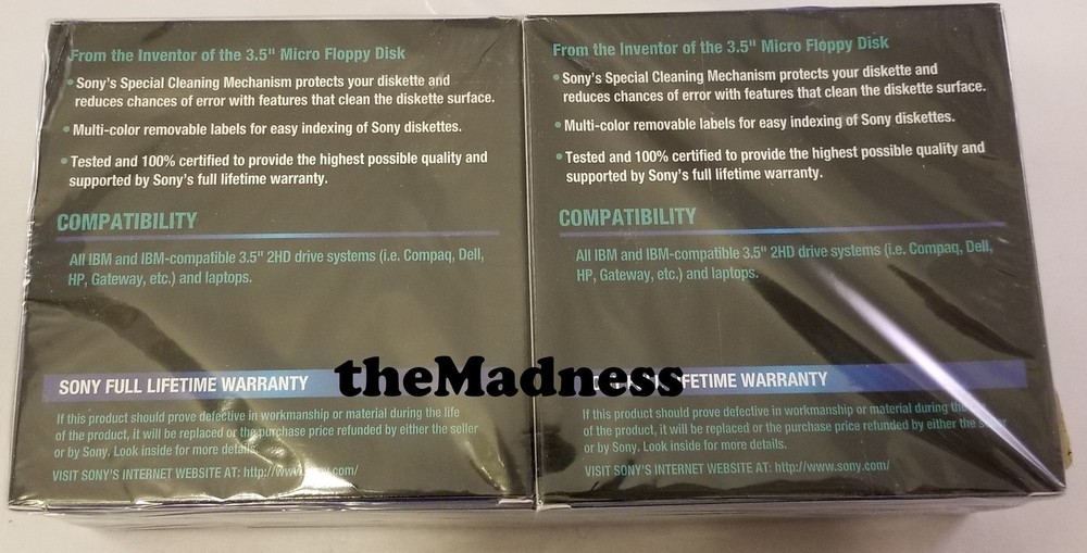 20 New Sealed Sony IBM Formatted 10MFD-2HDCF Floppy Discs High Density