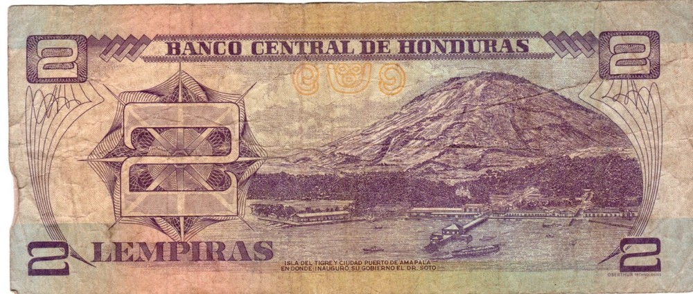 Banknote Honduras 2 Lempira 2008 P90