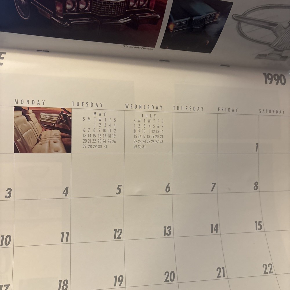 Thunderbird 35th Anniversary 1990 Calendar