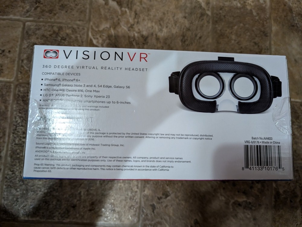 NEW VISION VR 360 DEGREE VIRTUAL REALITY HEADSET FOR iPHONE AND ANDROID DEVICES