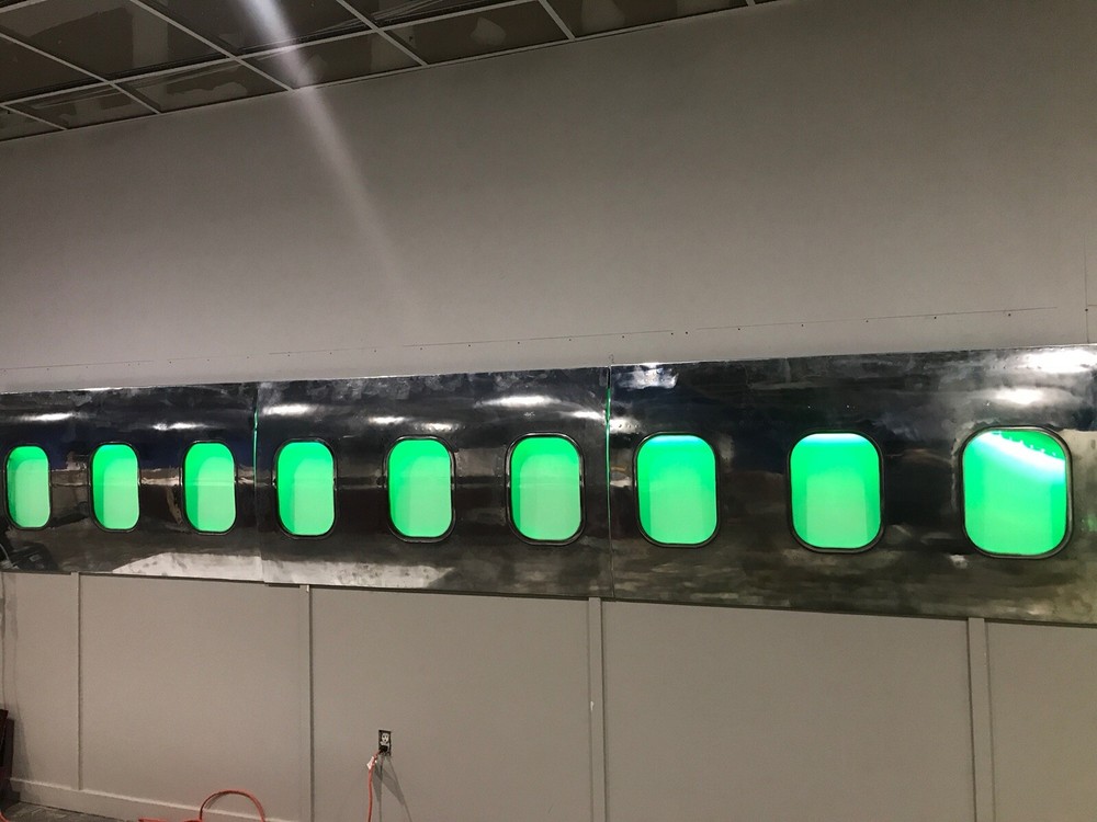 Airplane Window fuselage art With Lights