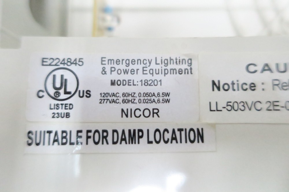 Nicor 18201 Exit Light 6.5kw 120v-ac
