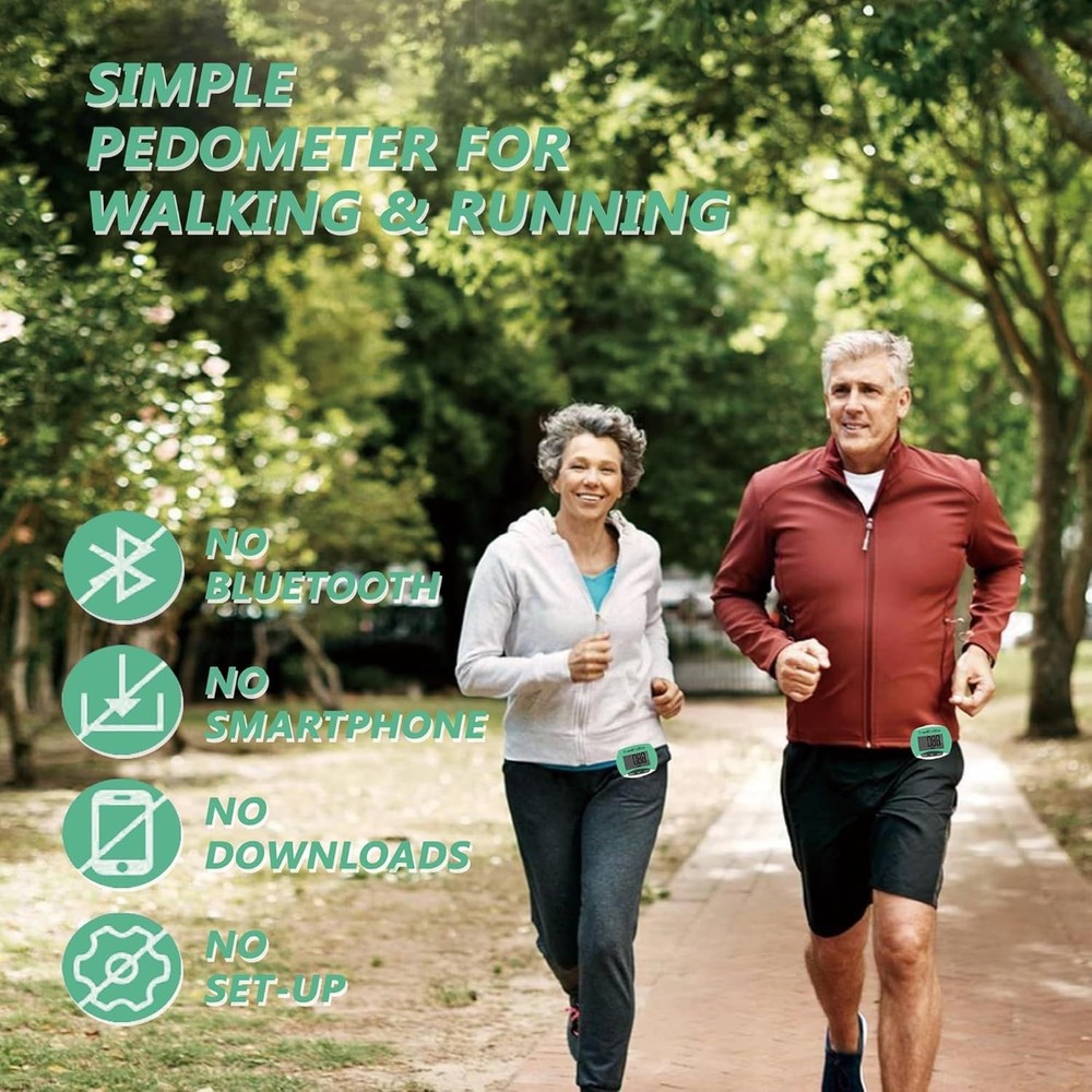 User-Friendly Pedometer with 12- Battery - Perfect for Active Lifestyles