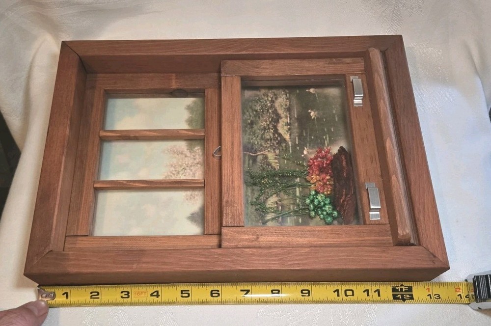 3D Wall Art Wooden Window View Rustic Home Decor