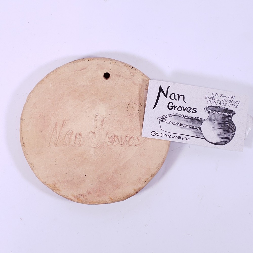 SIGNED Nan Groves Buffalo Decorative Bread Warming TILE TRIVET