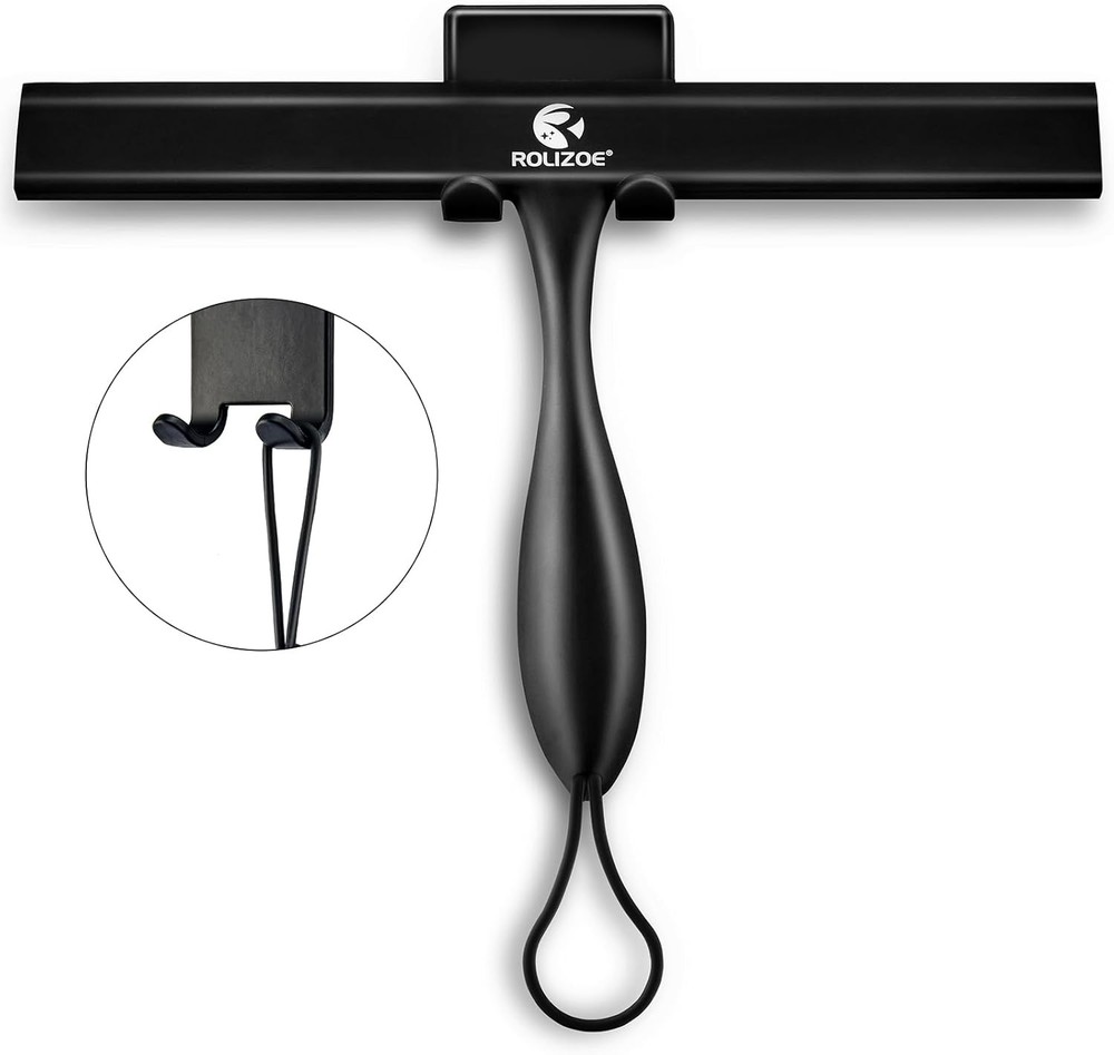 Shower Squeee for Shower Doors with Bold Handle, Anti-Rust Silicone