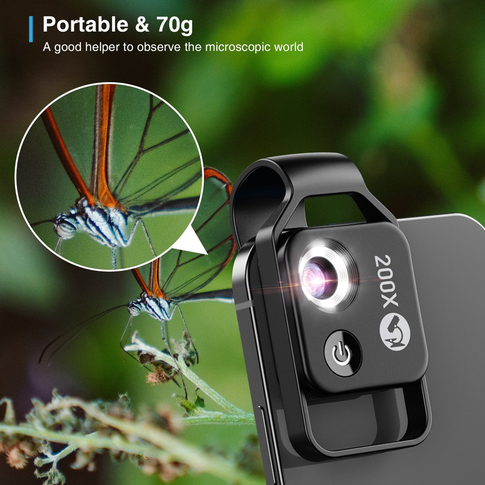 200X Microscope Lens Mobile Phone High Magnification For Smart Phone Type C US