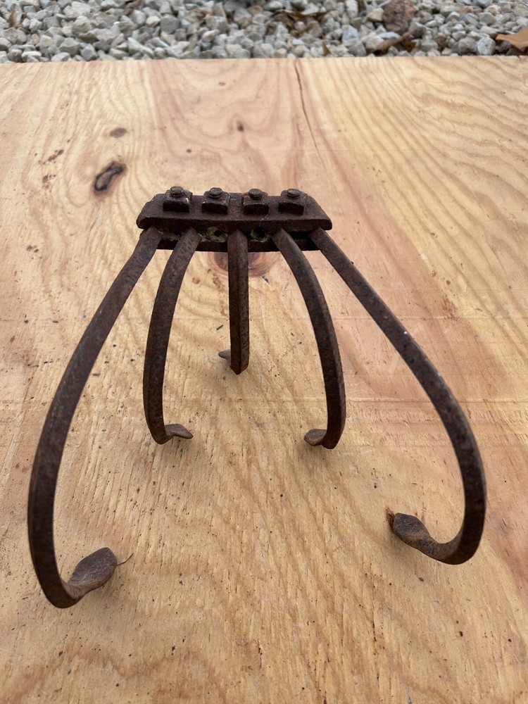Cultivator Rake Head 5 THINES Rusty Rustic no handle Original Vintage Primitive