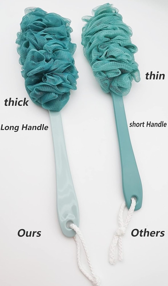 Soft and Flexible Back Scrubber with Long Handle for Comfortable Cleansing
