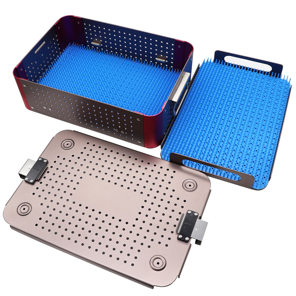 Two layer Sterilization tray case box surgical instrument Sterilize tray，us