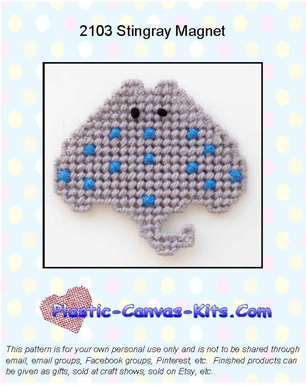Stingray Magnet - Plastic Canvas Pattern or Kit