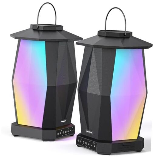 Outdoor Speaker, Bluetooth Wireless Speaker with Lights, Sync up to 100