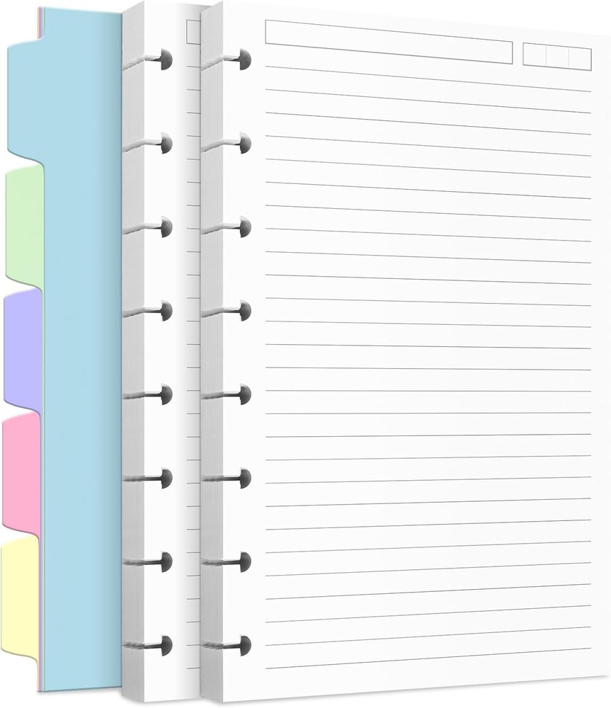 Discbound Refill Paper, Disc Paper for Junior Size5.6 " x 8.3 ", White