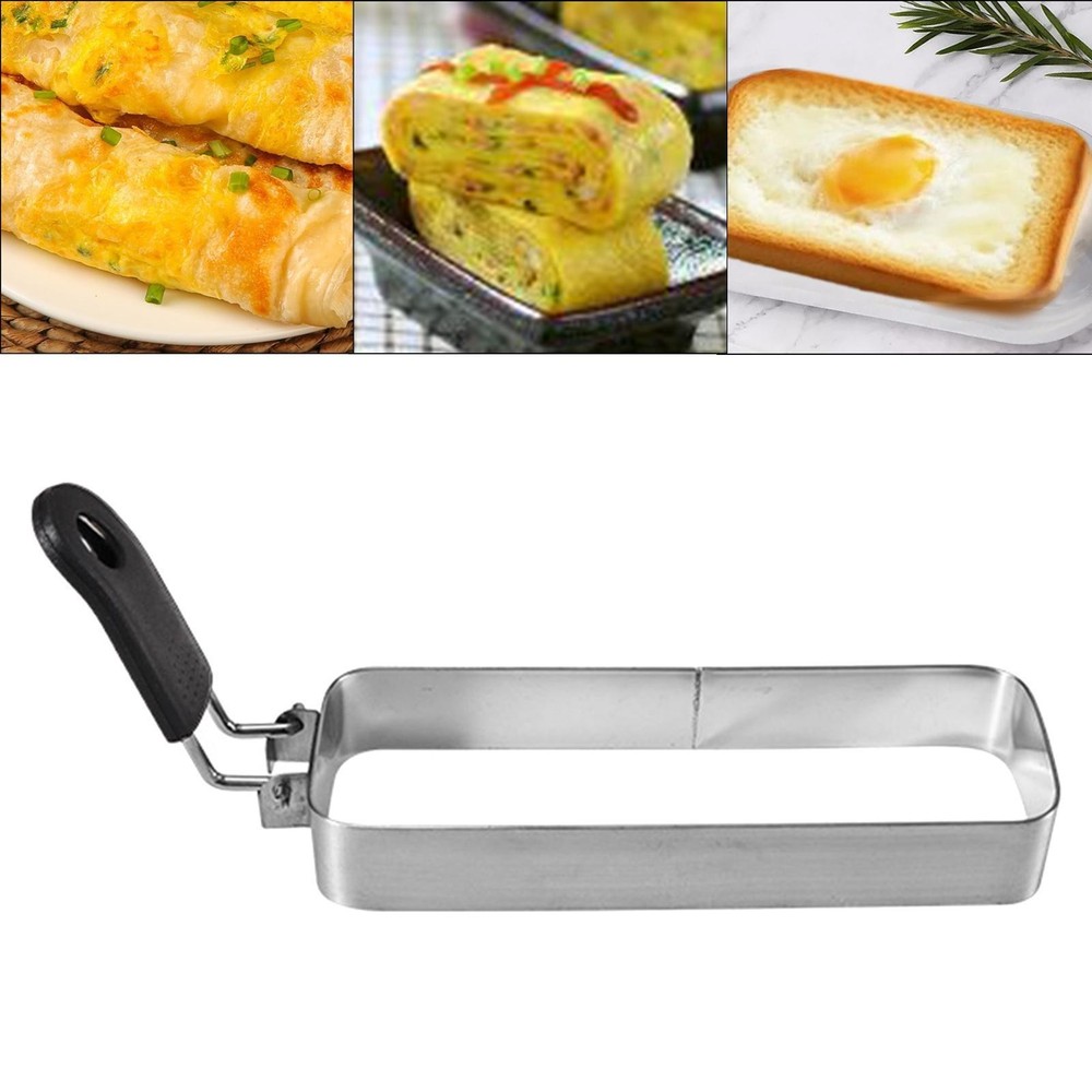 Fried Egg Ring Muffin Omelette Ring for Griddle Pan with Handle Rectangle
