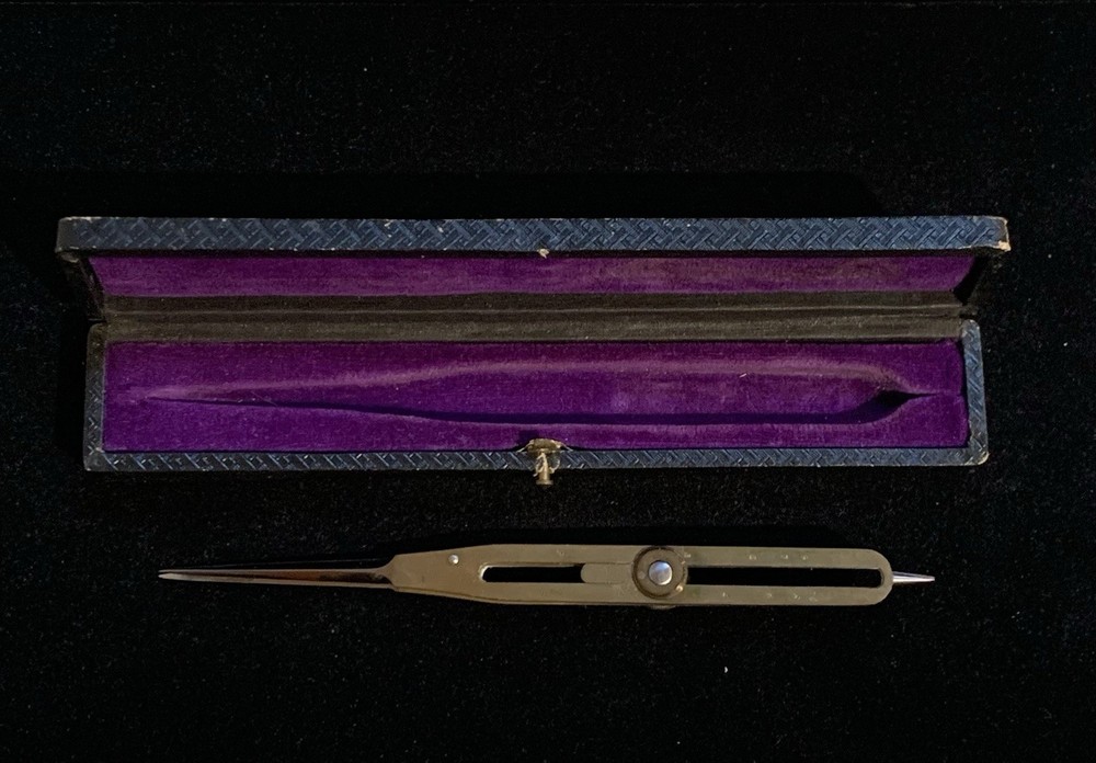 Vintage Drafting Compass With Fitted Box