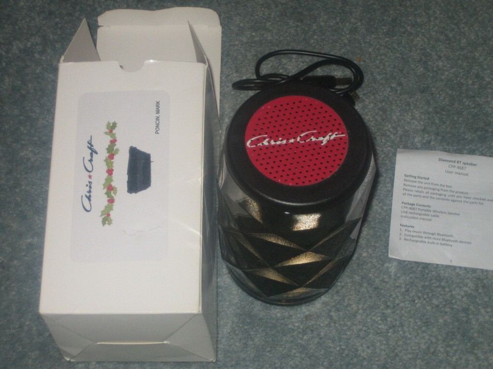 Chris Craft Diamond BT Speaker CPP-4687 Portable Wireless Multi-Color Lighted