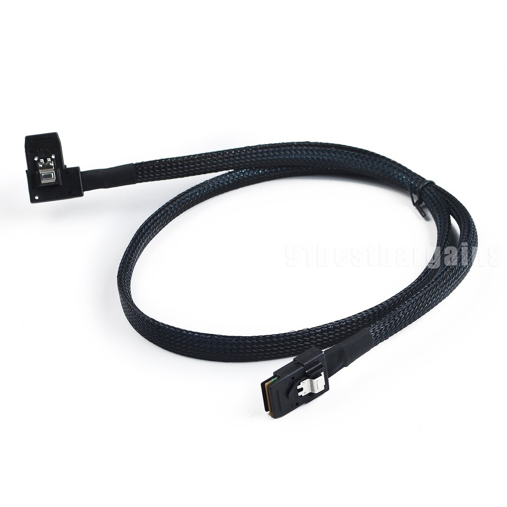 Slim Flat Right Angled Mini SAS 36pin SFF-8087 to 8087 Data Raid Cable 80cm