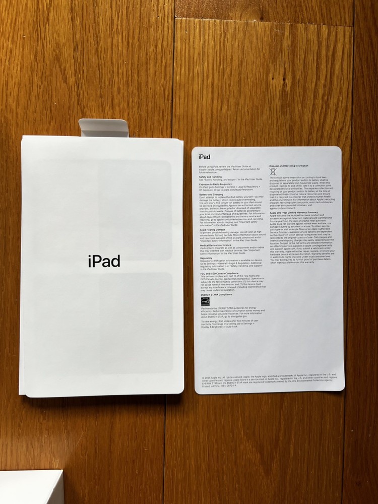 Apple iPad Box For 10th Generation 128GB Wifi EMPTY BOX ONLY