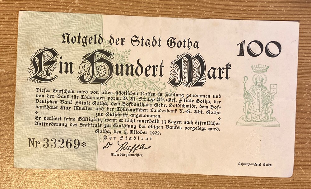 Germany Banknote. 100 Mark. Dated 1922.