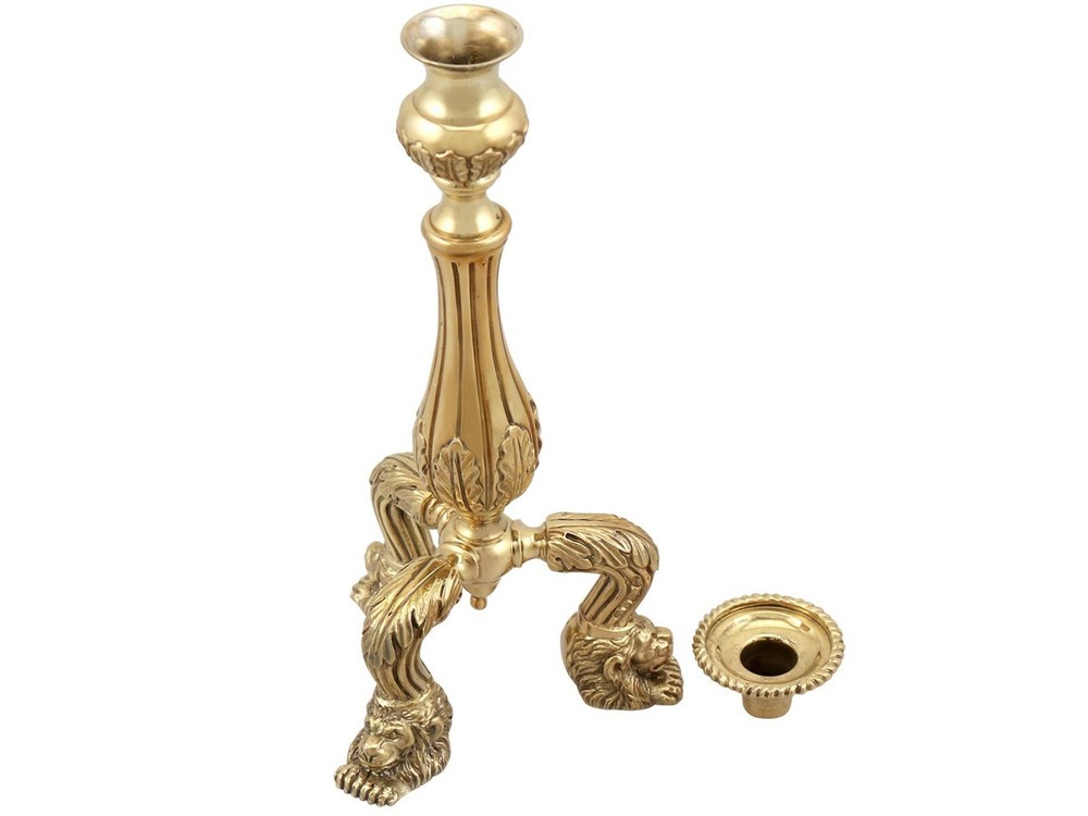 Sterling Silver Gilt Candlesticks Vintage 1966