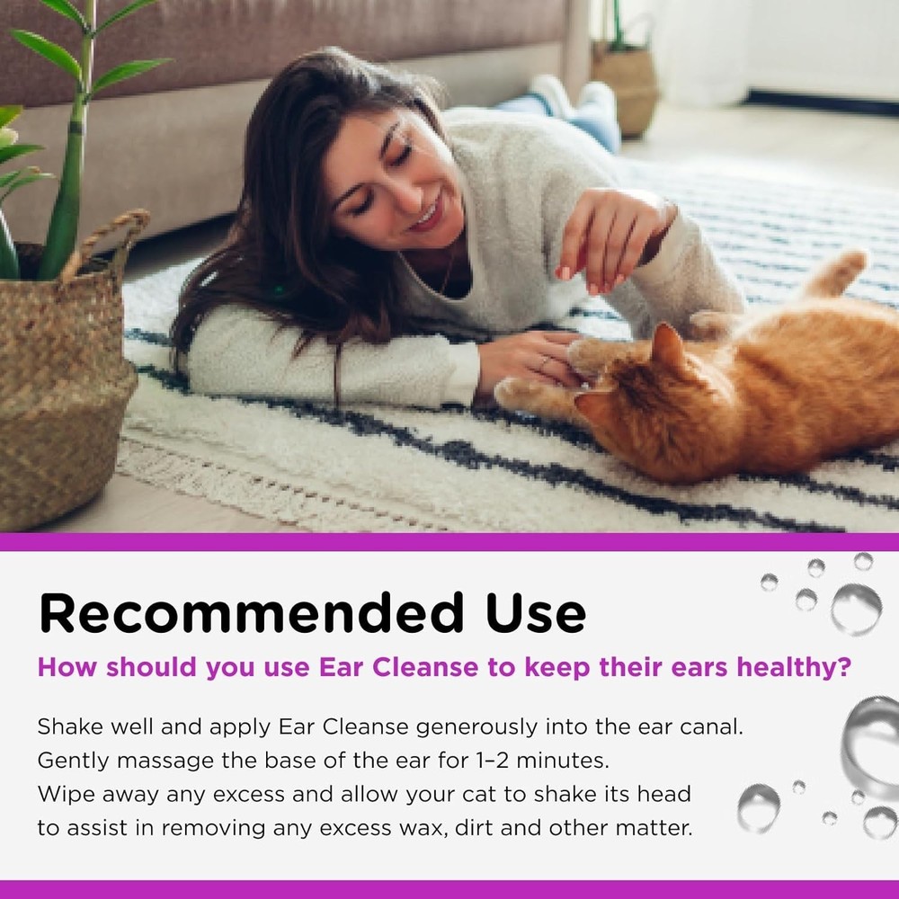 Effective Cat Ear Cleaner - 4oz Gentle Solution for Itchy Ears & Deodorizing