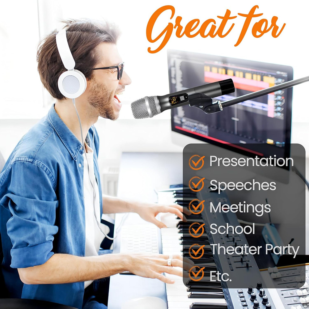 , UHF Wireless System Kit-Portable Professional Battery Operated Handheld Dynami