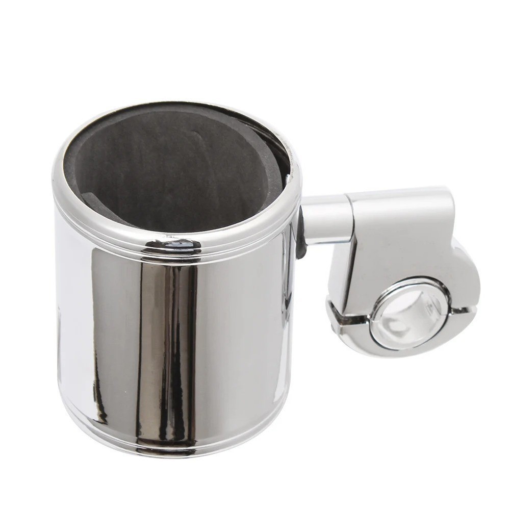 Motorcycle Cup Holder Handlebar Drink Bottle Holder Chrome Harley Universal