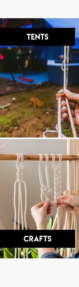 Plastic Clothes Line - White Rope Clothes Line String for Pulley 7/32" x 50FT