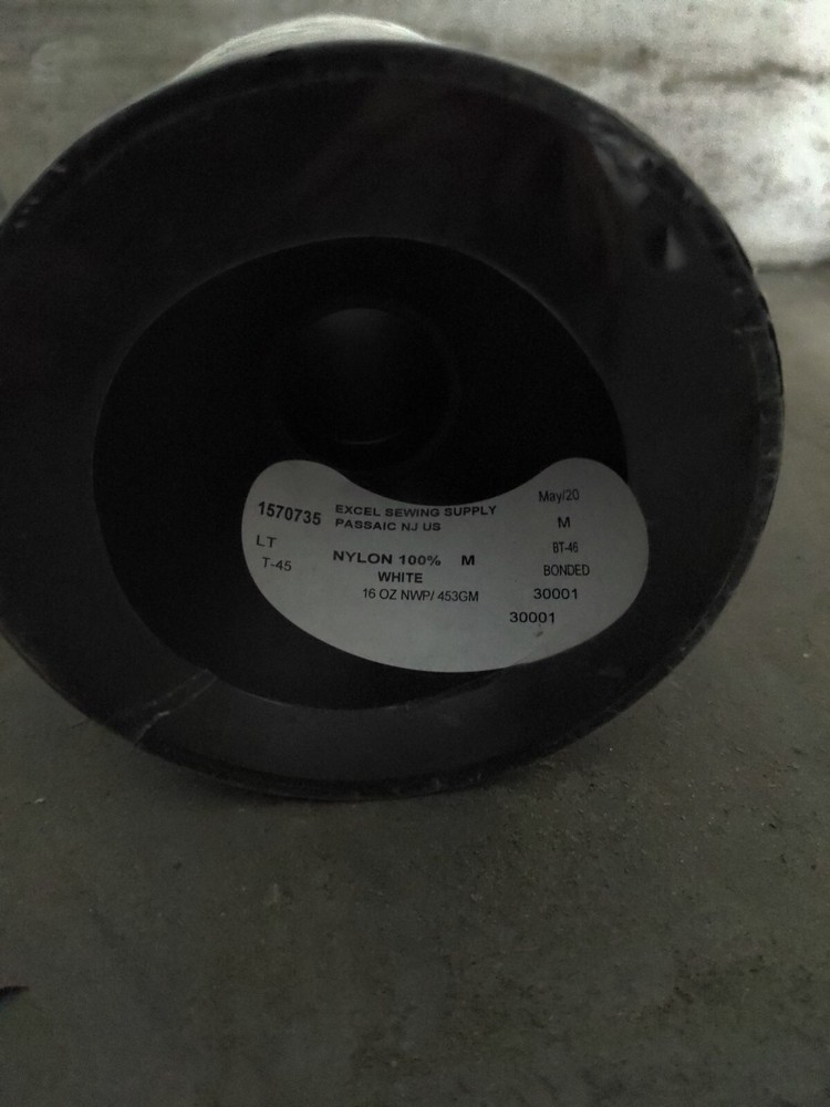 Bonded Nylon 100% Tex 45 16oz cone White