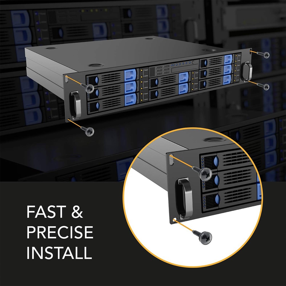 10-32 Rack Screws 50-Pack - Versatile Server (50 Pack), Silver/Metallic